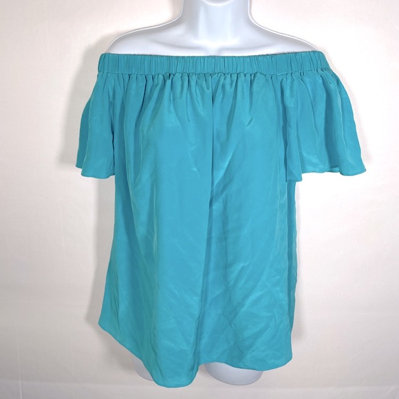 Turquoise Off the Shoulder Top Size Small Kaya Di Koko Made in LA - Picture 2 of 4
